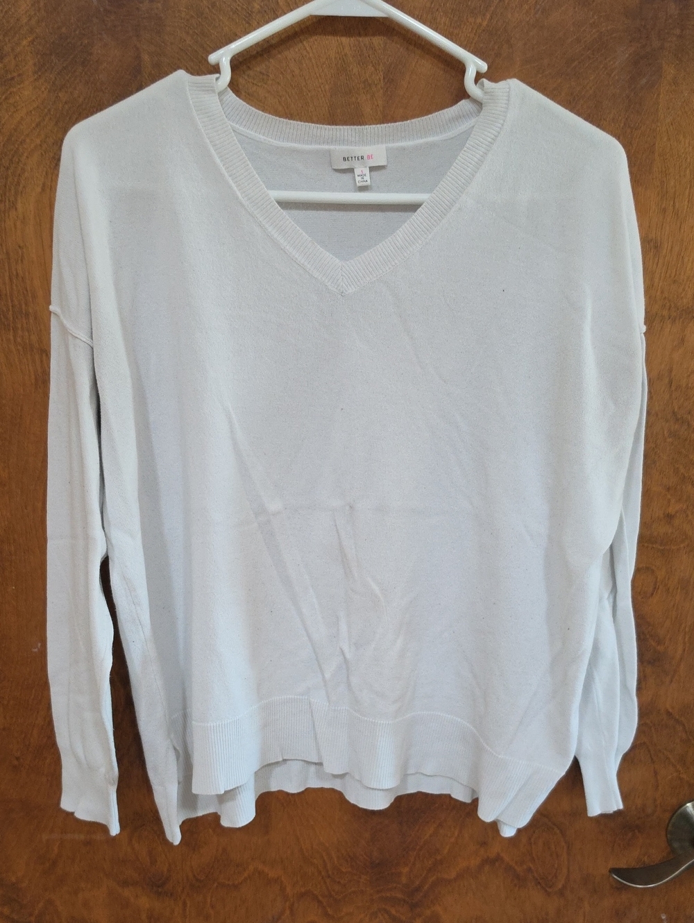 Maternity - Better Be Light White V-Neck Pullover Sweater